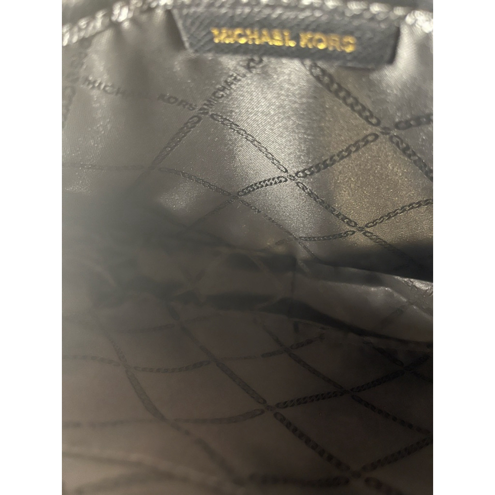 Michael Kors Ginny Leather Crossbody Bag Purse Black - Picture 8 of 9